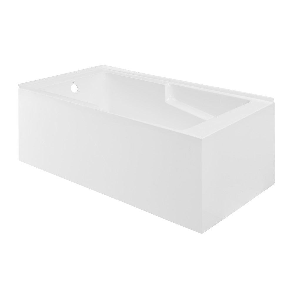 Claire 60&quot; x 32&quot; Left-Hand Drain Drain Alcove Bath Tub with Corner Apron