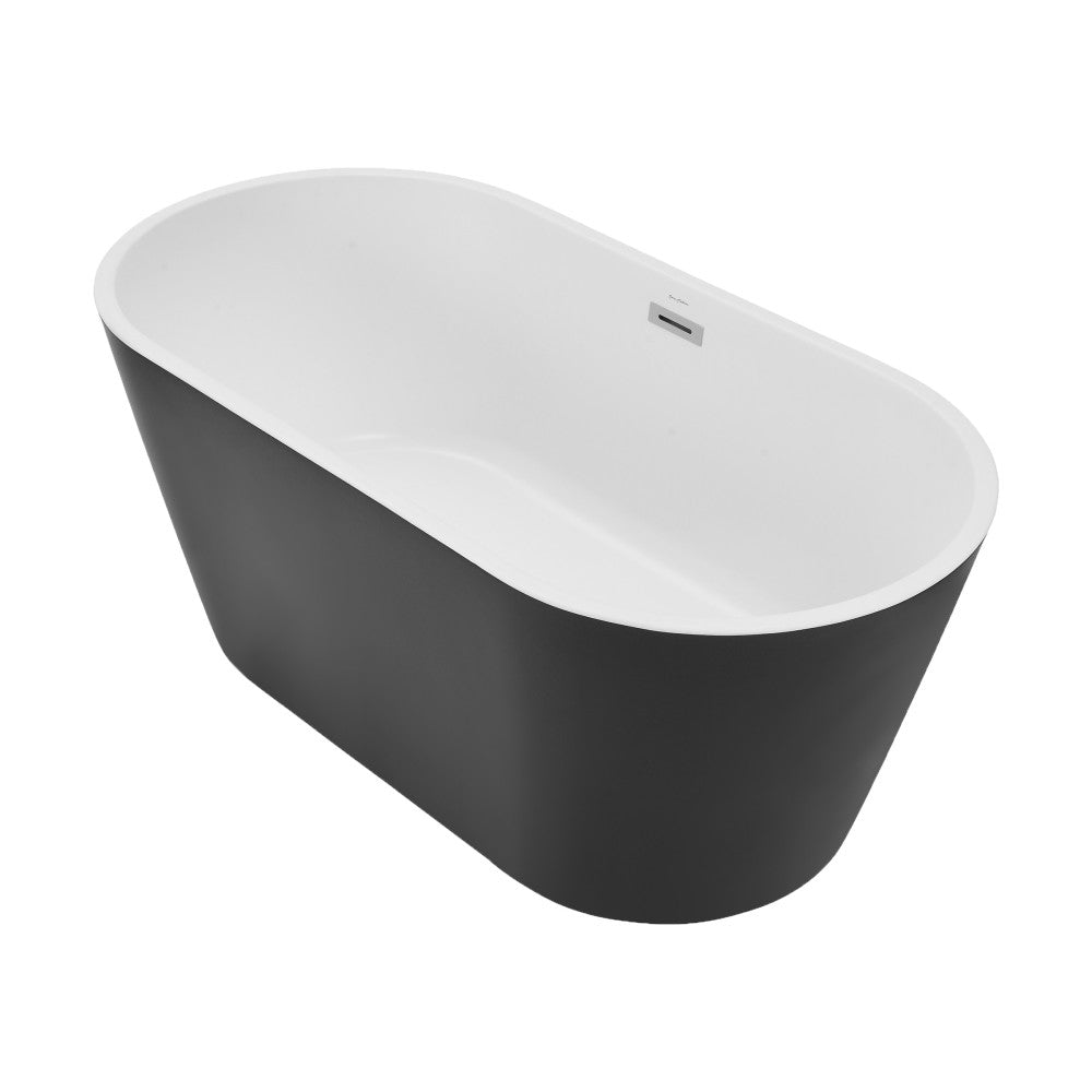 Claire 60&quot; Freestanding Bathtub Matte Black and Matte White