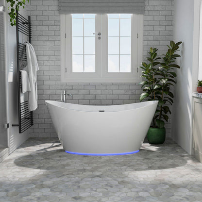 Empava-59FT1518LED 59 in. Soaking Freestanding Bathtub