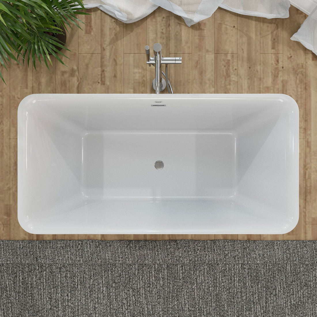 59 inch Freestanding Soaking Bathtub