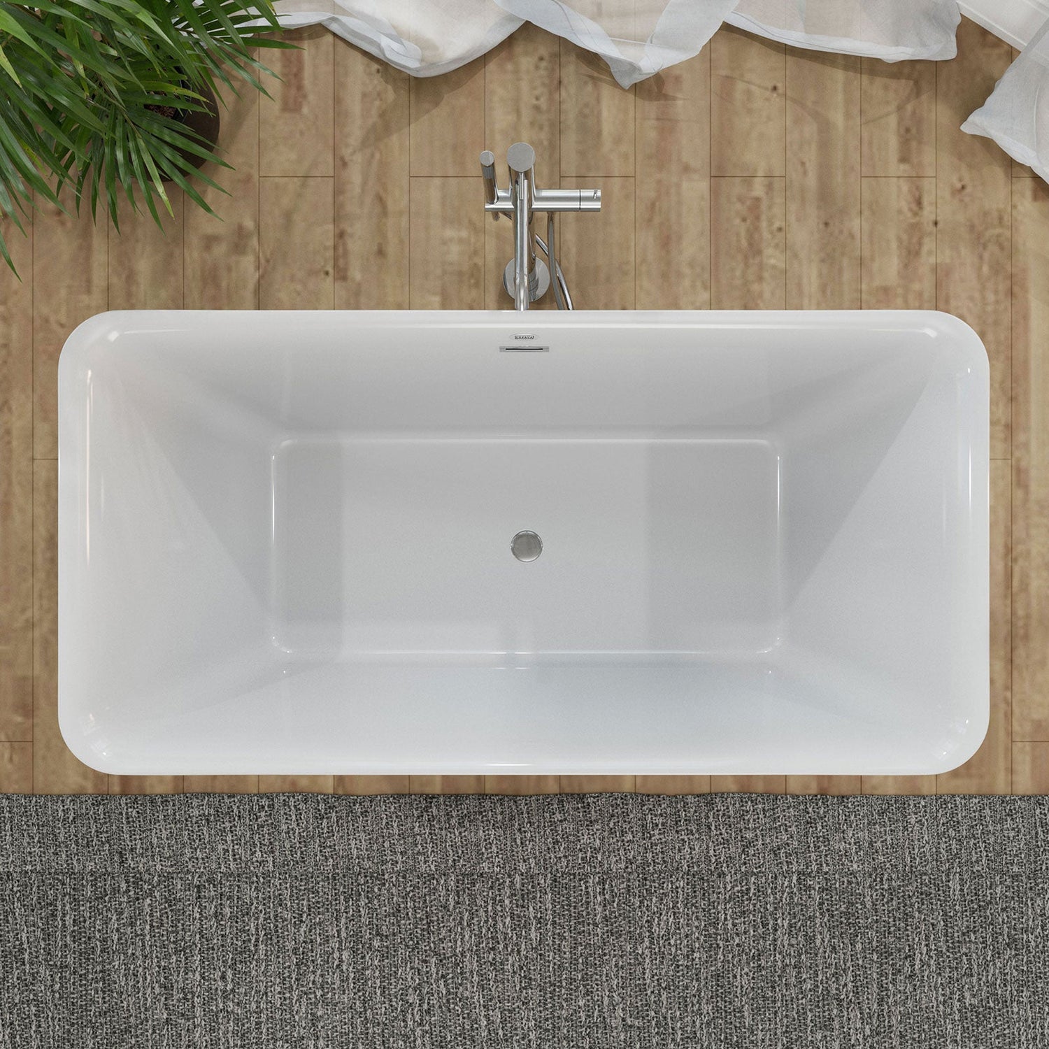 59 inch Freestanding Soaking Bathtub