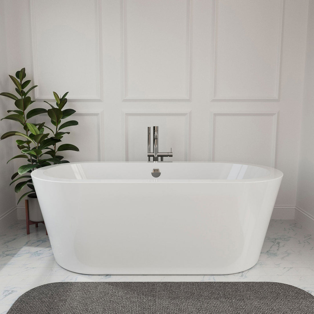 Empava 59 in.Soaking Freestanding Bathtub