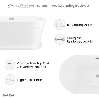 Santorini 60&quot; Freestanding Tub