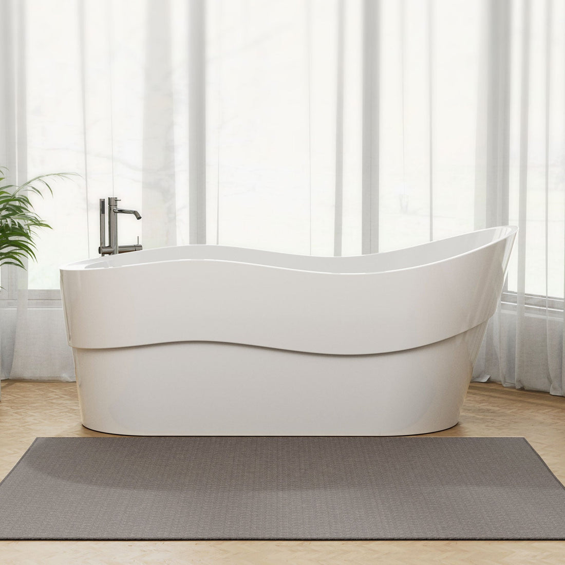 67 inch Freestanding Soaking Bathtub