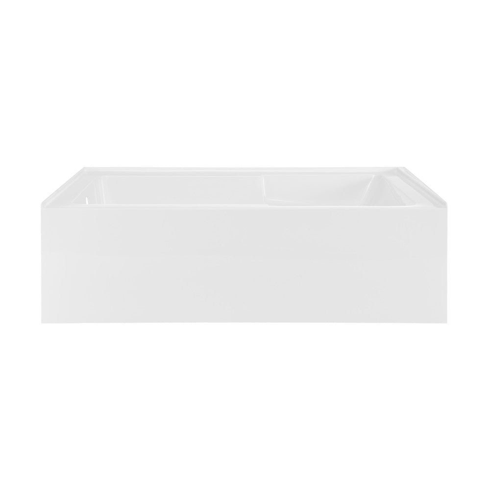 Voltaire 72" x 36" Left-Hand Drain Alcove Bathtub with Apron and Armrest Drain Alcove Bathtub Apron and Armrest