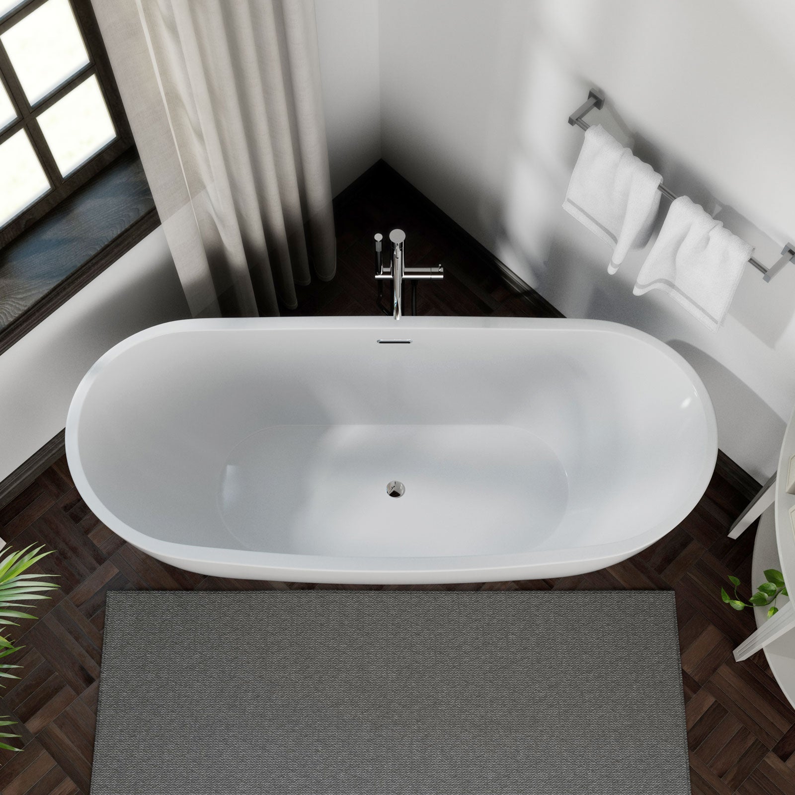 69 inch Freestanding Soaking Bathtub