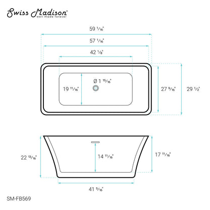 St. Tropez 60&quot; Freestanding Bathtub