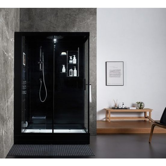 Maya Bath Black Platinum Anzio Steam Shower - Left (211)