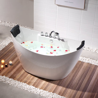 Empava-59AIS11-59&quot; Freestanding Boat-shaped Whirlpool Bathtub with Center Drain-8