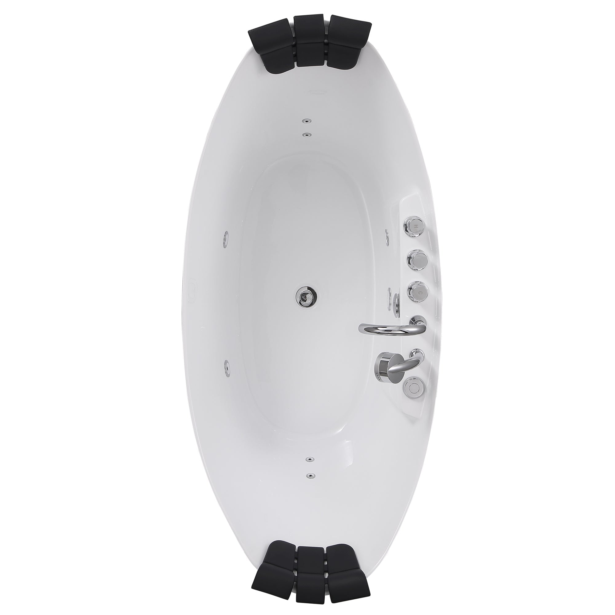 Empava-59AIS11-59&quot; Freestanding Boat-shaped Whirlpool Bathtub with Center Drain-11