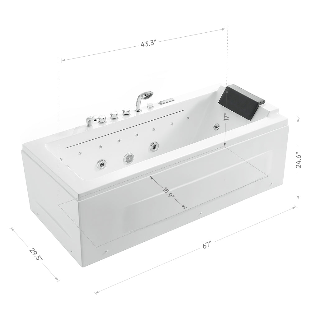 EMPV-67JT351LED-67&quot; Alcove Combination Massage Inline Heater LED Tub with Left Drain-size-chart