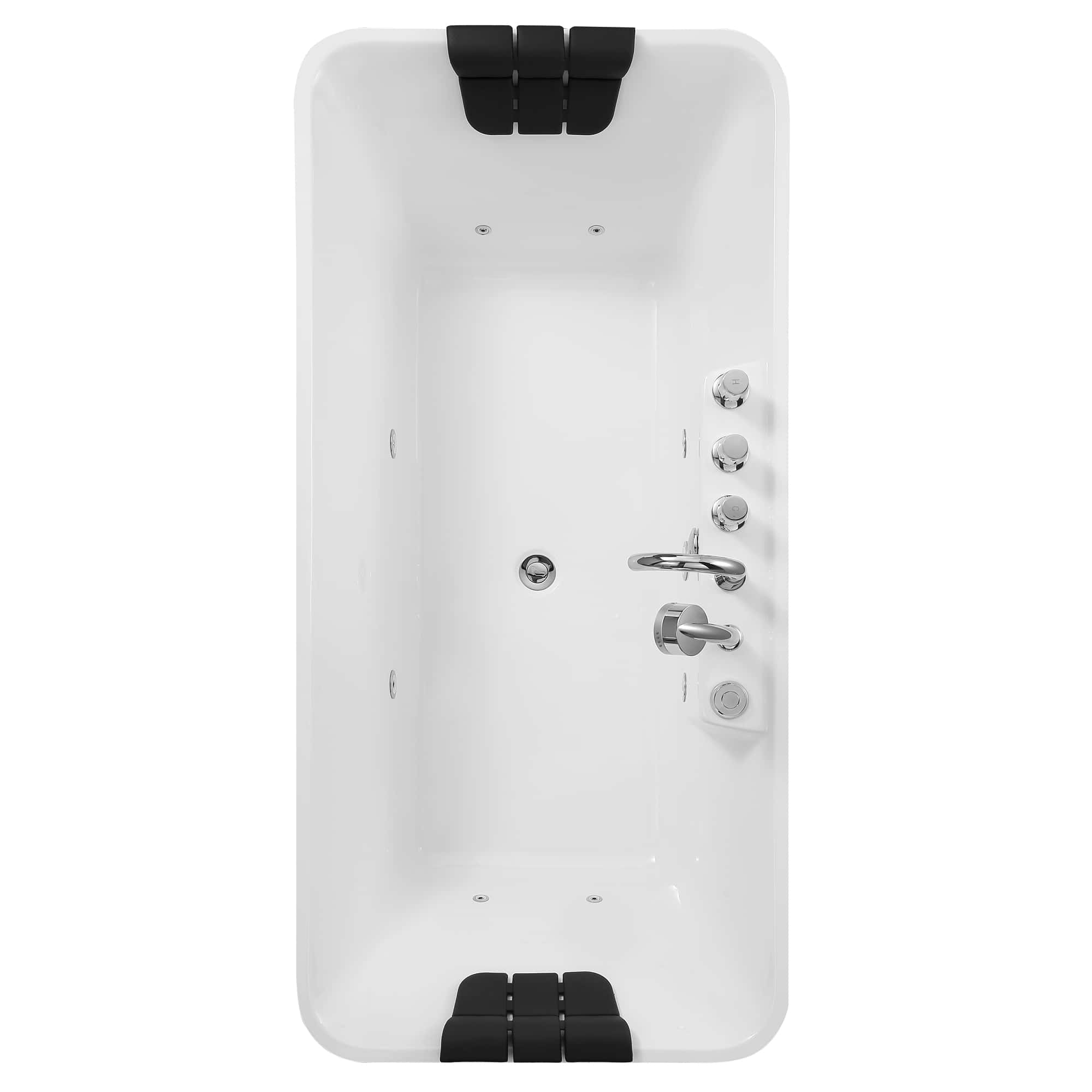 Empava-59AIS15-59&quot; Freestanding Rectangle Whirlpool Bathtub with Center Drain-8