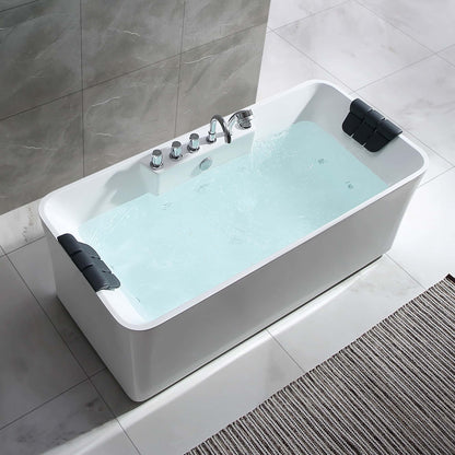 Empava-59AIS15-59&quot; Freestanding Rectangle Whirlpool Bathtub with Center Drain-6