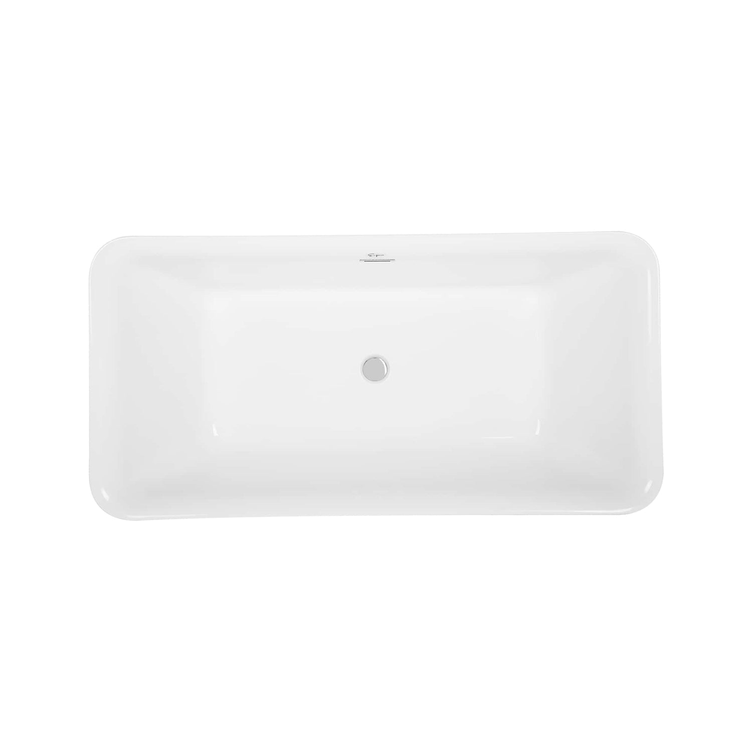 Empava-59FT1511 luxury acrylic soaking rectangular modern stand alone white SPA bathtub aerial view