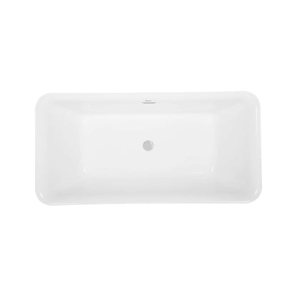 Empava-59FT1511 luxury acrylic soaking rectangular modern stand alone white SPA bathtub aerial view