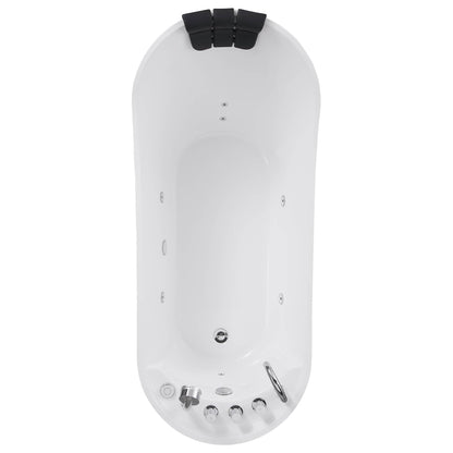 Empava-67AIS09 whirlpool acrylic freestanding oval high back single-ended bathtub white background