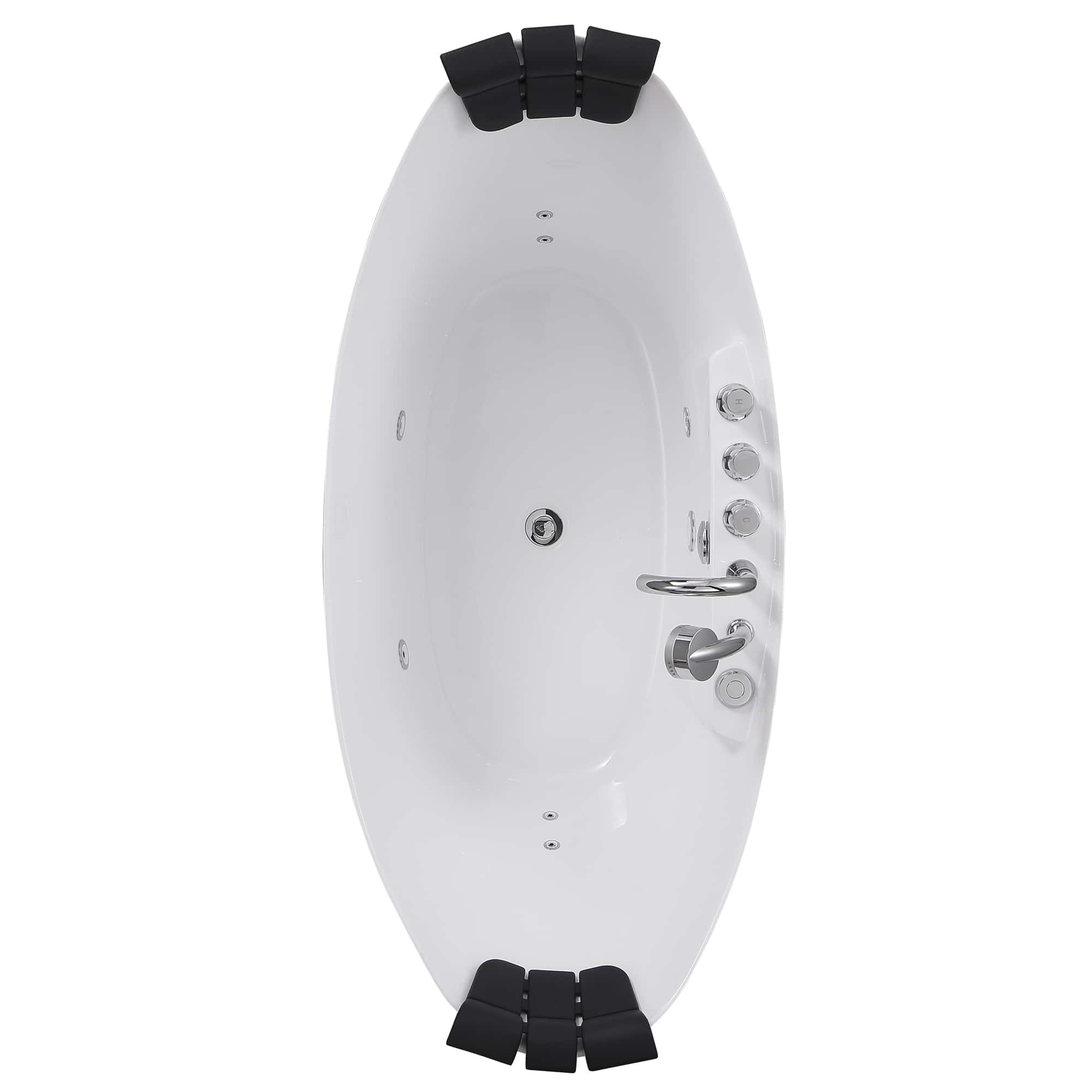 EMPV-67AIS10-67&quot; Freestanding Boat-shaped Whirlpool Bathtub with Center Drain-7