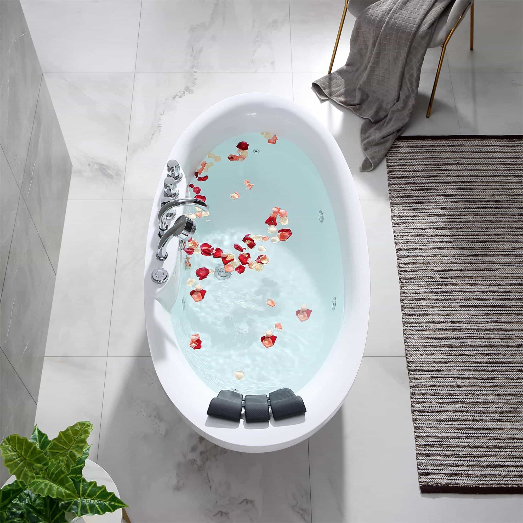 Empava-67AIS13 whirlpool acrylic freestanding oval single-ended bathtub aerial view