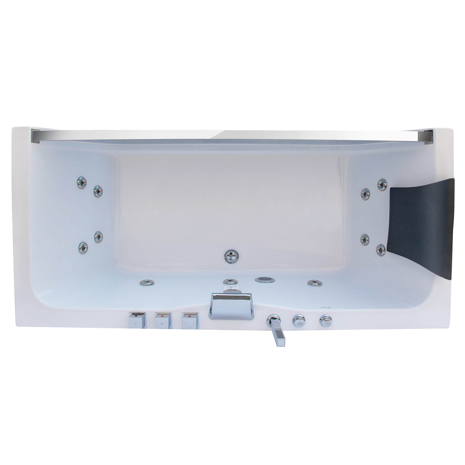 EMPV-67JT408LED-67&quot; Alcove LED Whirlpool Bathtub with Center Drain-6