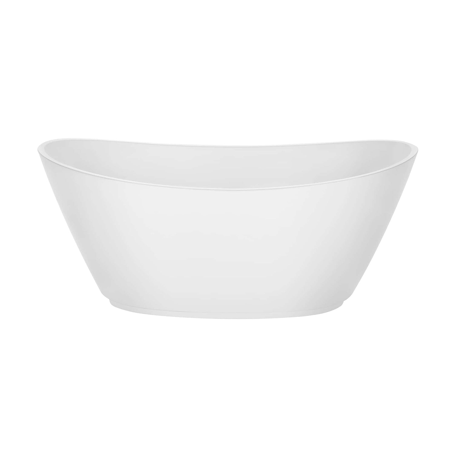 Empava-69FT1603 luxury freestanding acrylic soaking oval modern white SPA double-ended bathtub front view