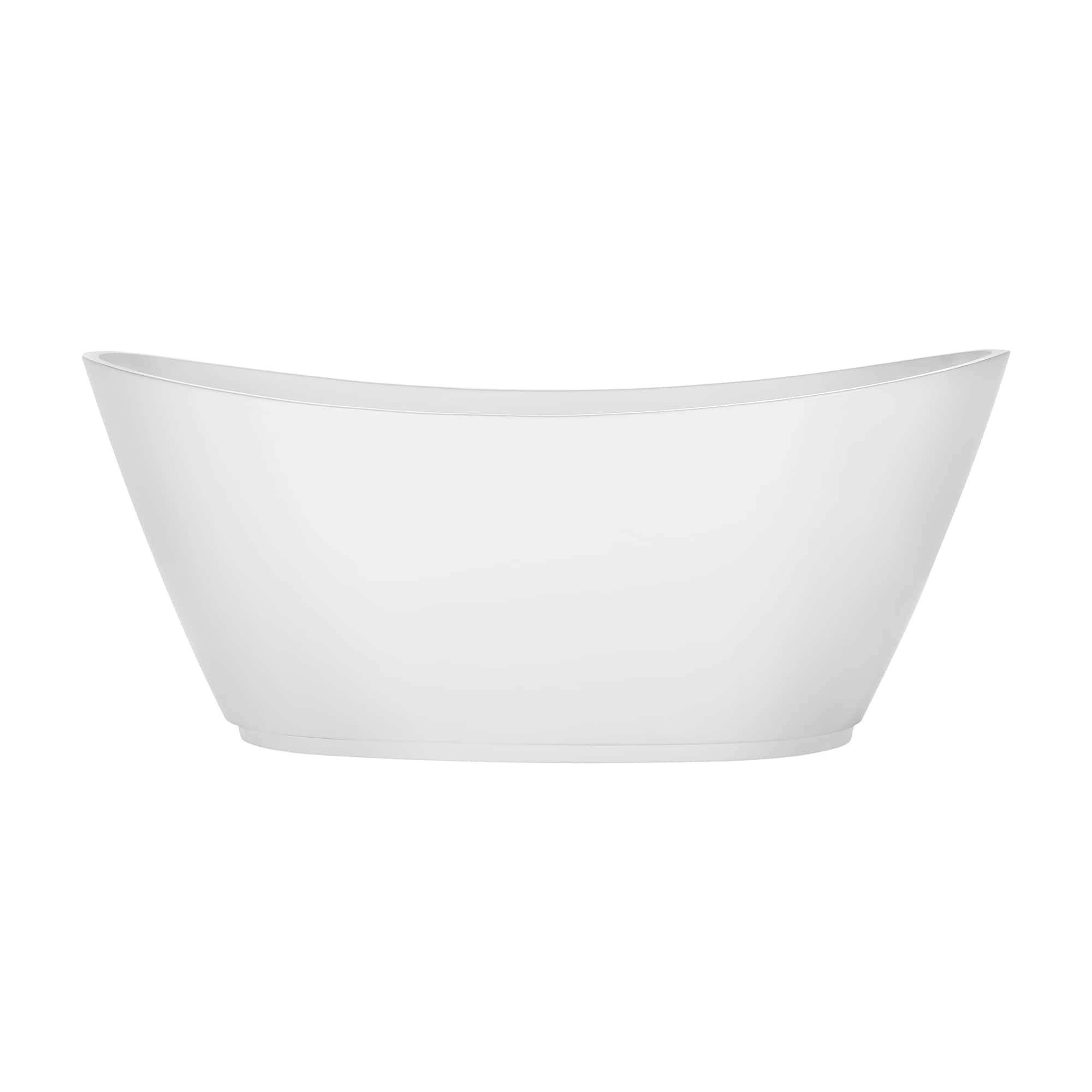 Empava-69FT1603 luxury freestanding acrylic soaking oval modern white SPA double-ended bathtub