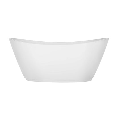 Empava-69FT1603 luxury freestanding acrylic soaking oval modern white SPA double-ended bathtub