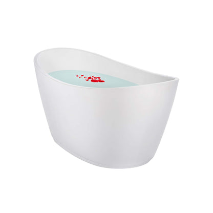 Empava-69FT1603 luxury freestanding acrylic soaking oval modern white SPA double-ended bathtub