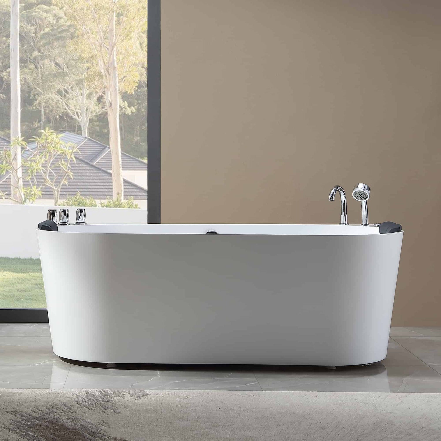 Empava-71AIS08-71&quot; Freestanding Hydro Massage Whirlpool Bathtub with Center Drain-6