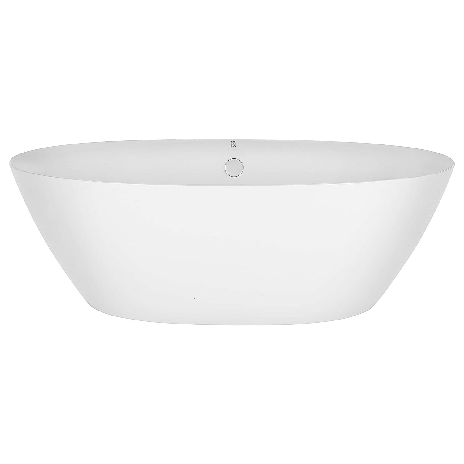 Empava-71FT1503 luxury freestanding acrylic soaking oval modern white bathtub front view