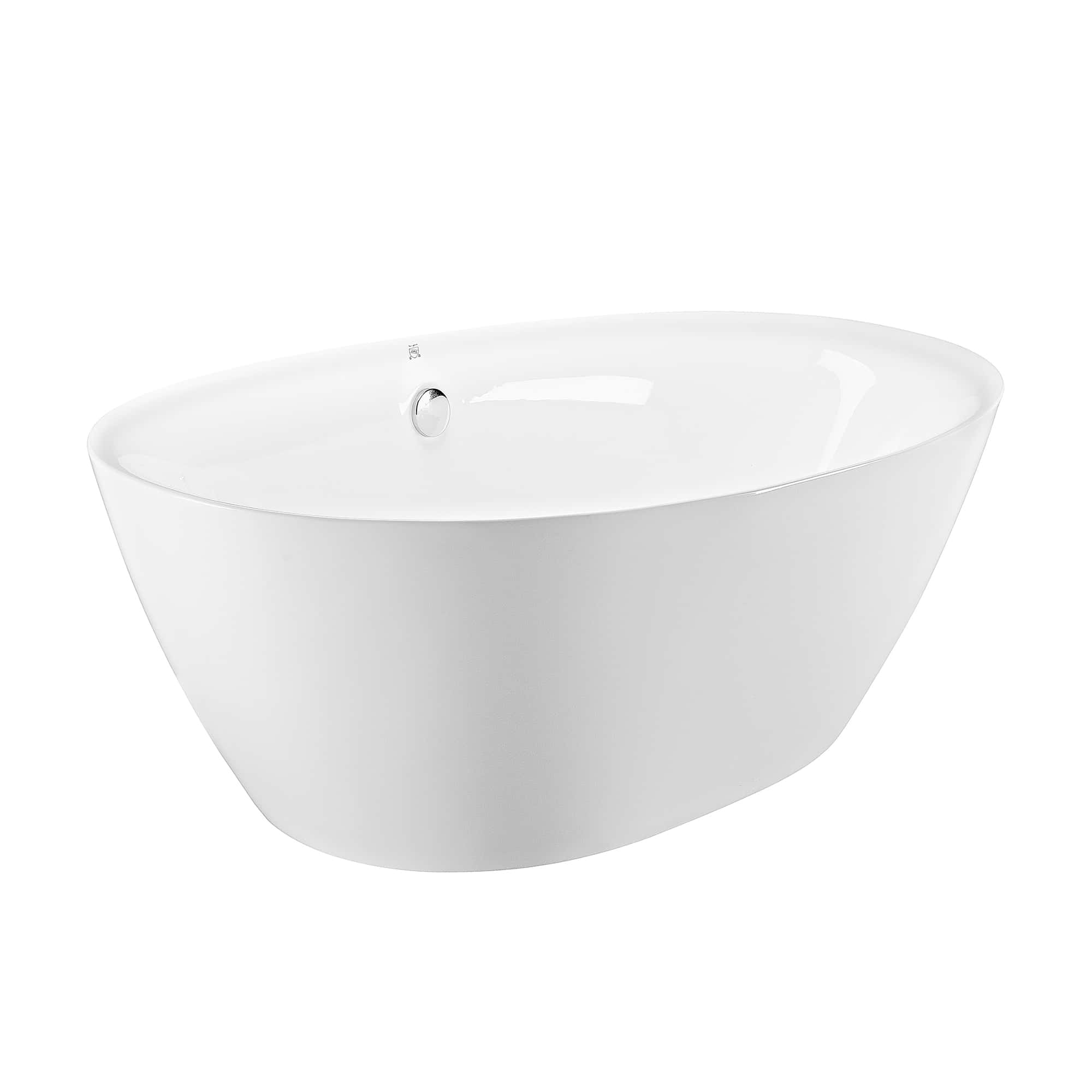 Empava-71FT1503 luxury freestanding acrylic soaking oval modern white bathtub