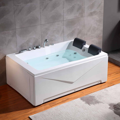 Empava-71JT667B alcove whirlpool luxury 2-person bathtub