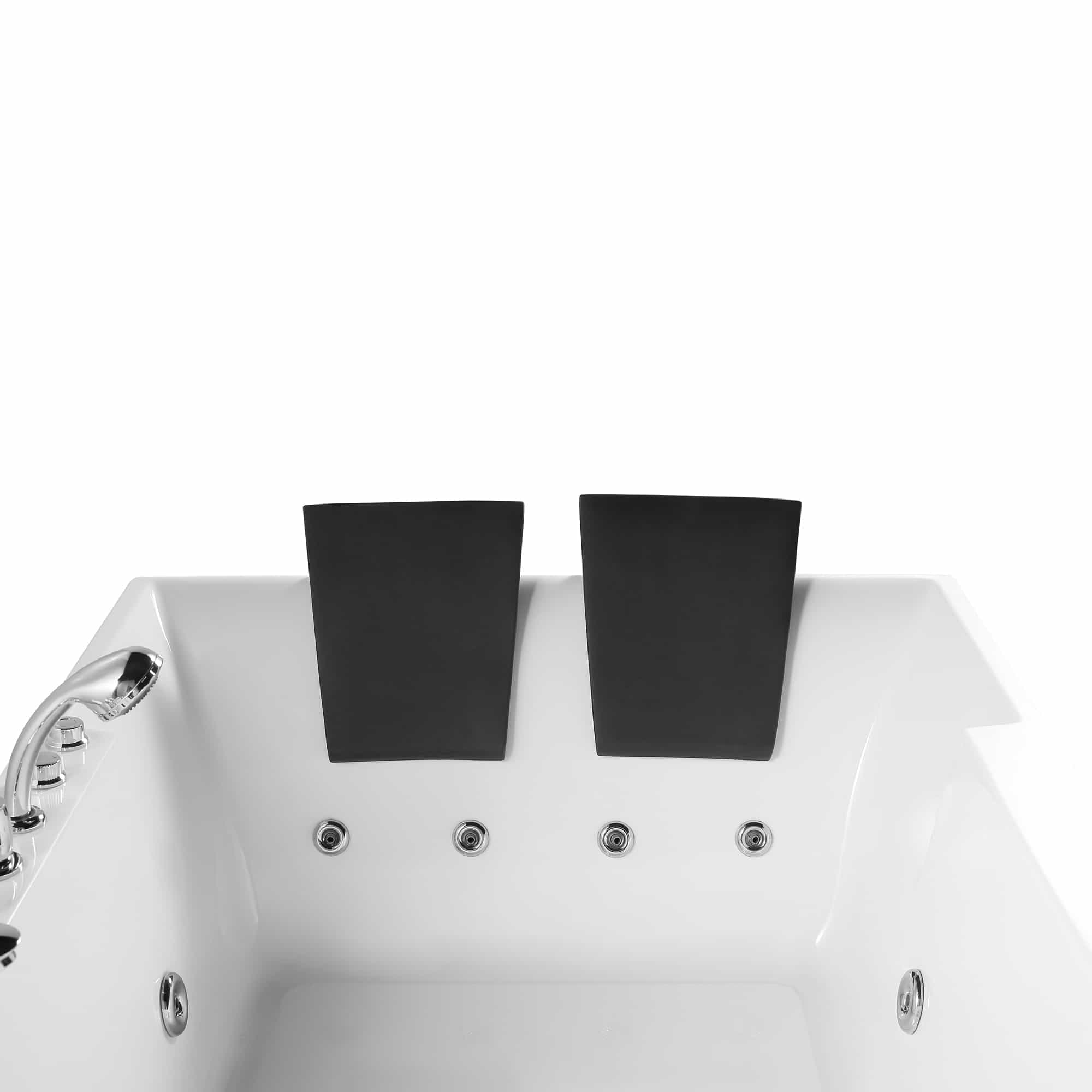 EMPV-72JT367LED-72&quot; Alcove Whirlpool LED Bathtub for 2 Persons with Left Drain-headrests