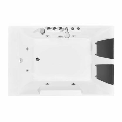 EMPV-72JT367LED-72&quot; Alcove Whirlpool LED Bathtub for 2 Persons with Left Drain-6