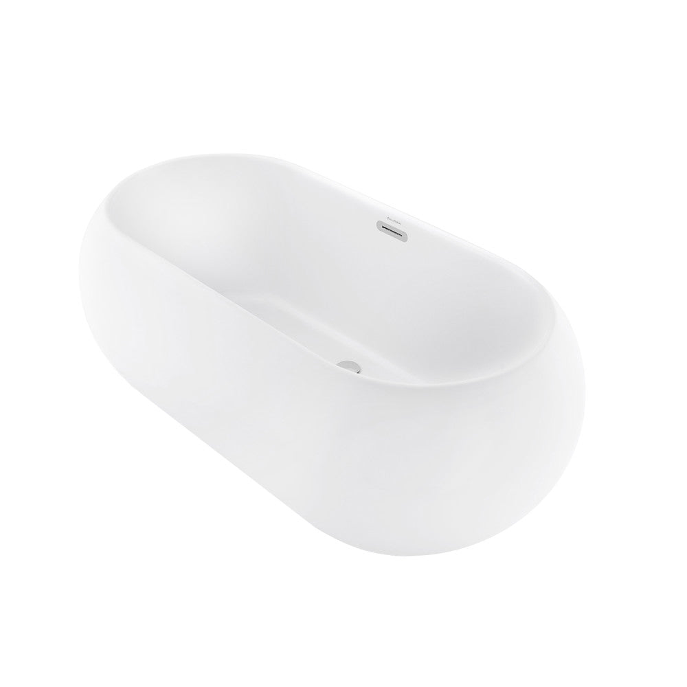 Experience Luxury with the Plaisir 63" Freestanding Bathtub: White Glossy Finish