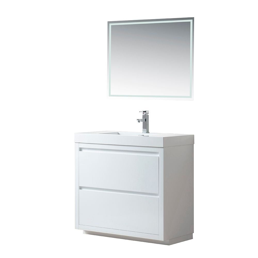 Annecy 36&quot; Single Sink Floor Standing Wall Mounted Bathroom Vanity Set - HomeBeyond