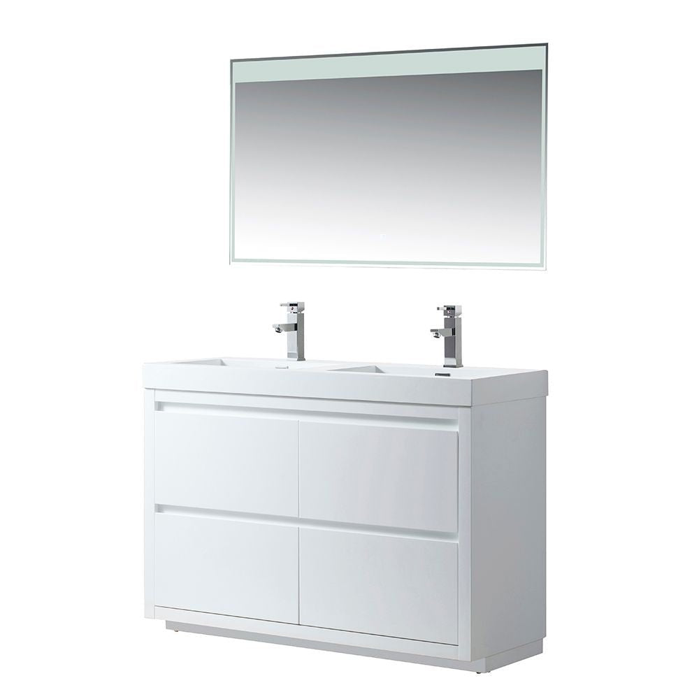 Annecy 48&quot; Double Sink Floor-Standing Wall Mounted Bathroom Vanity Set - HomeBeyond