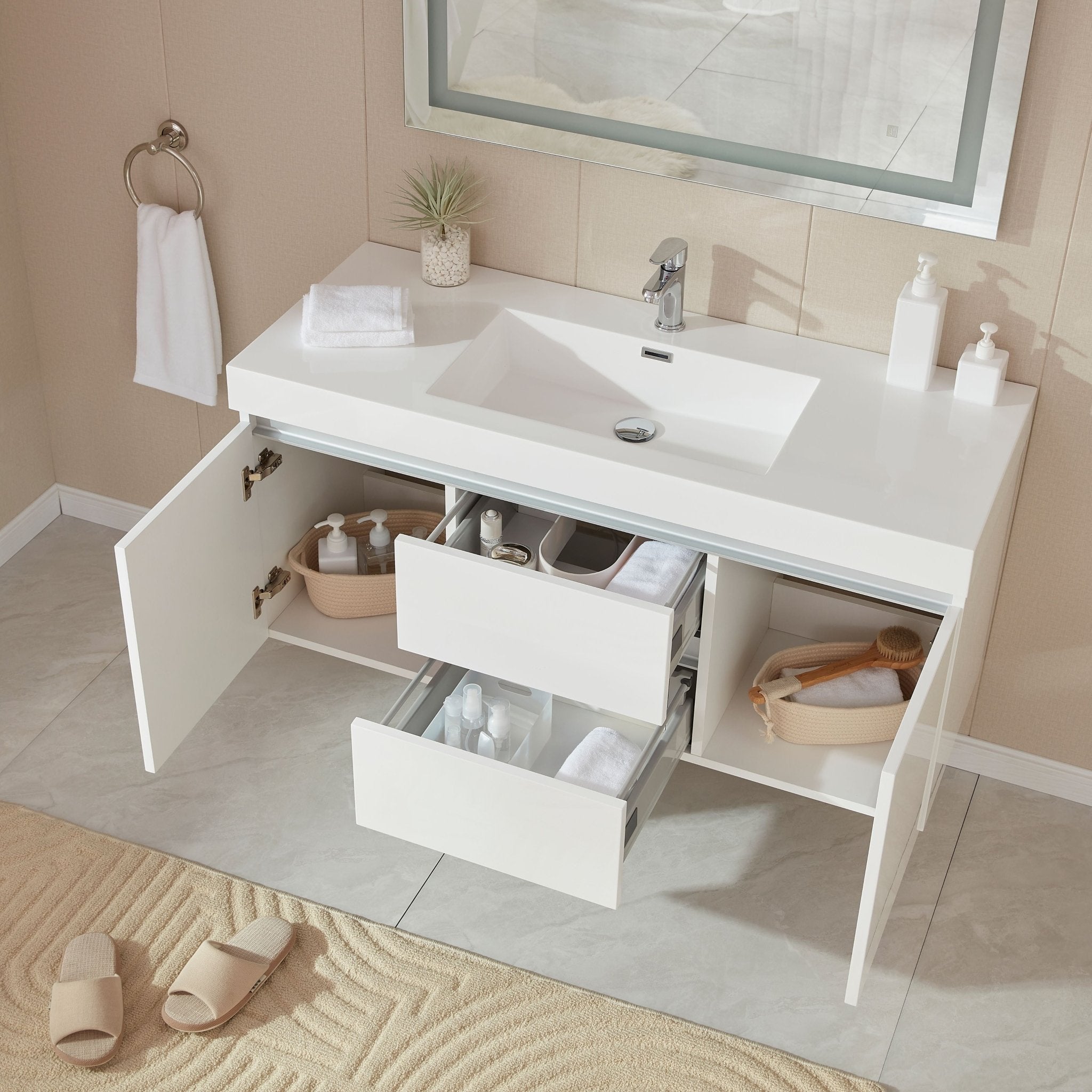 Annecy 48&quot; Single Sink Wall-Mounted Bathroom Vanity Set | - HomeBeyond