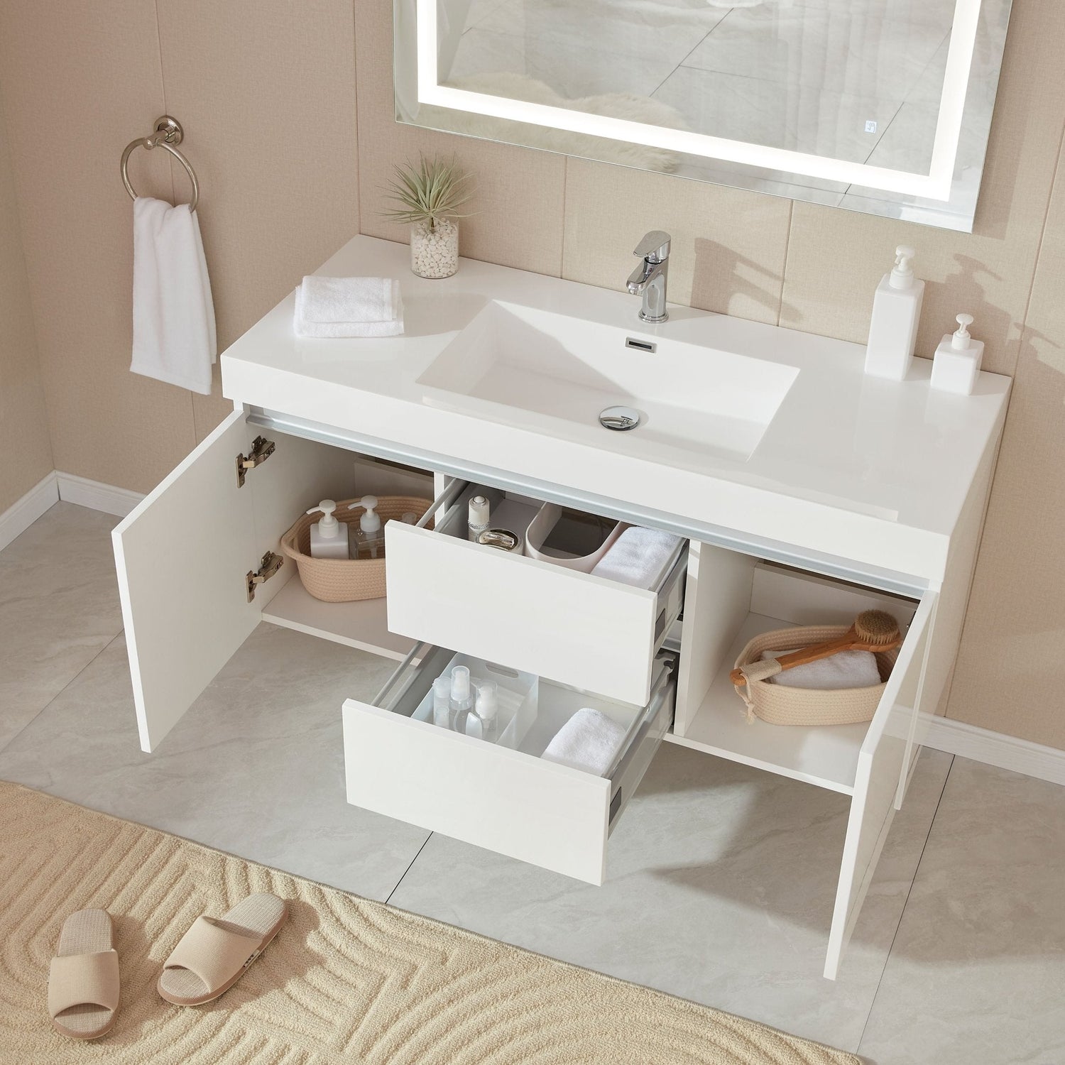 Annecy 48&quot; Single Sink Wall-Mounted Bathroom Vanity Set | - HomeBeyond