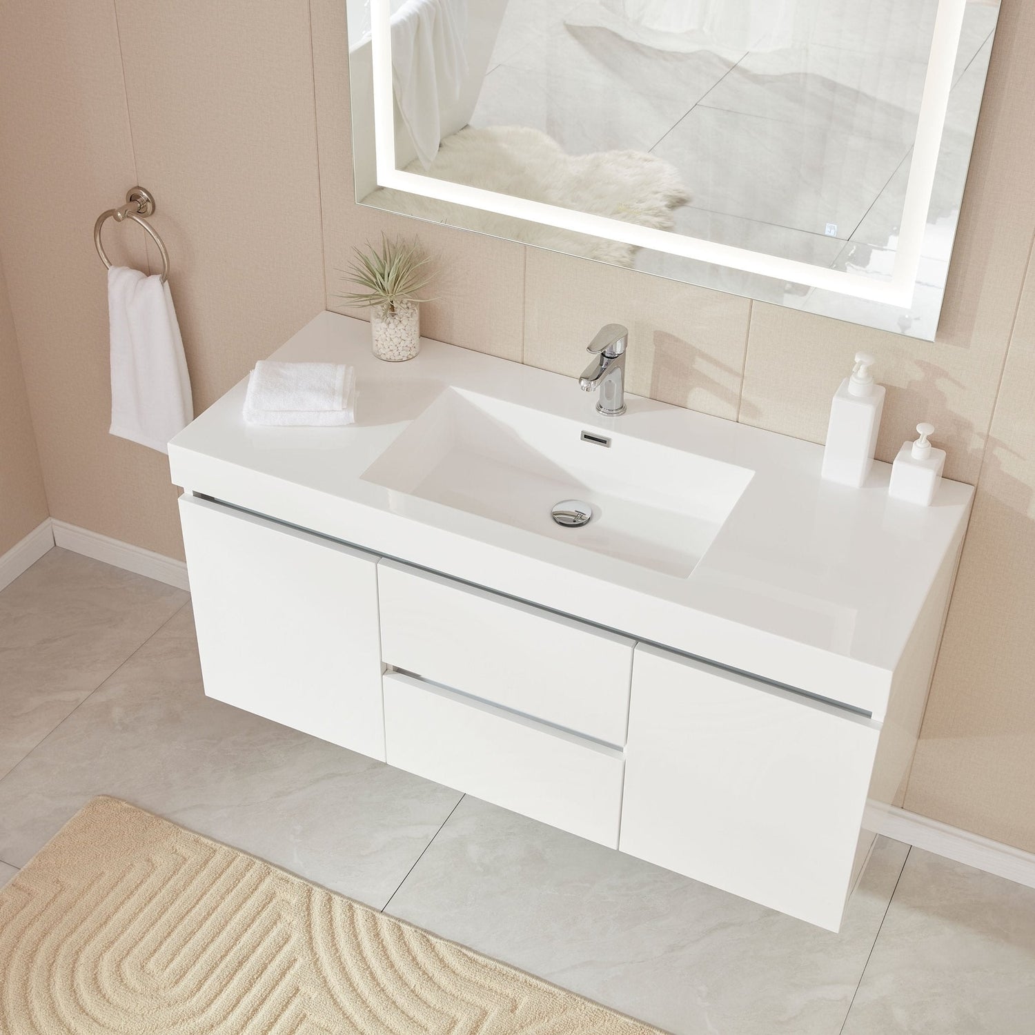 Annecy 48&quot; Single Sink Wall-Mounted Bathroom Vanity Set | - HomeBeyond