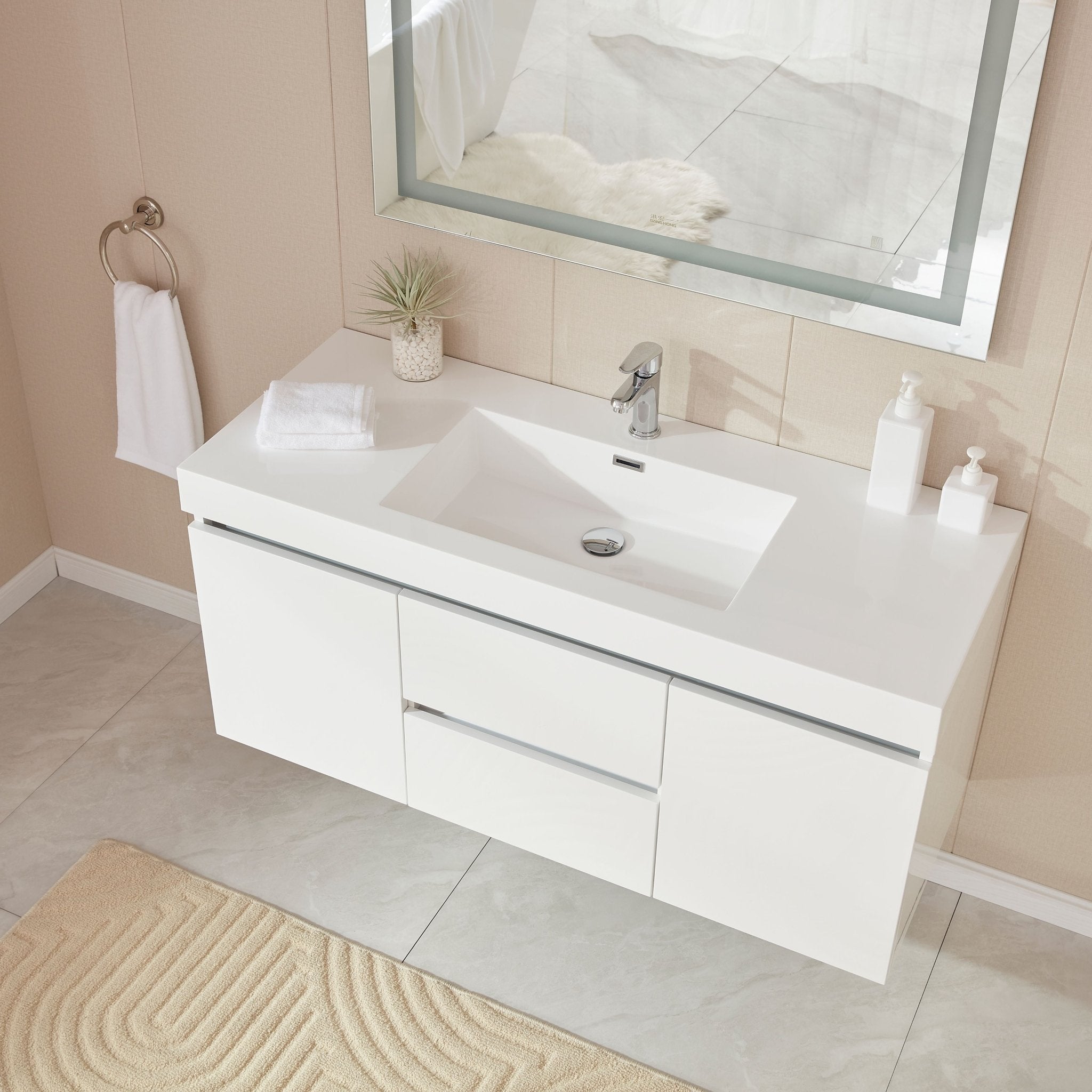 Annecy 48&quot; Single Sink Wall-Mounted Bathroom Vanity Set | - HomeBeyond