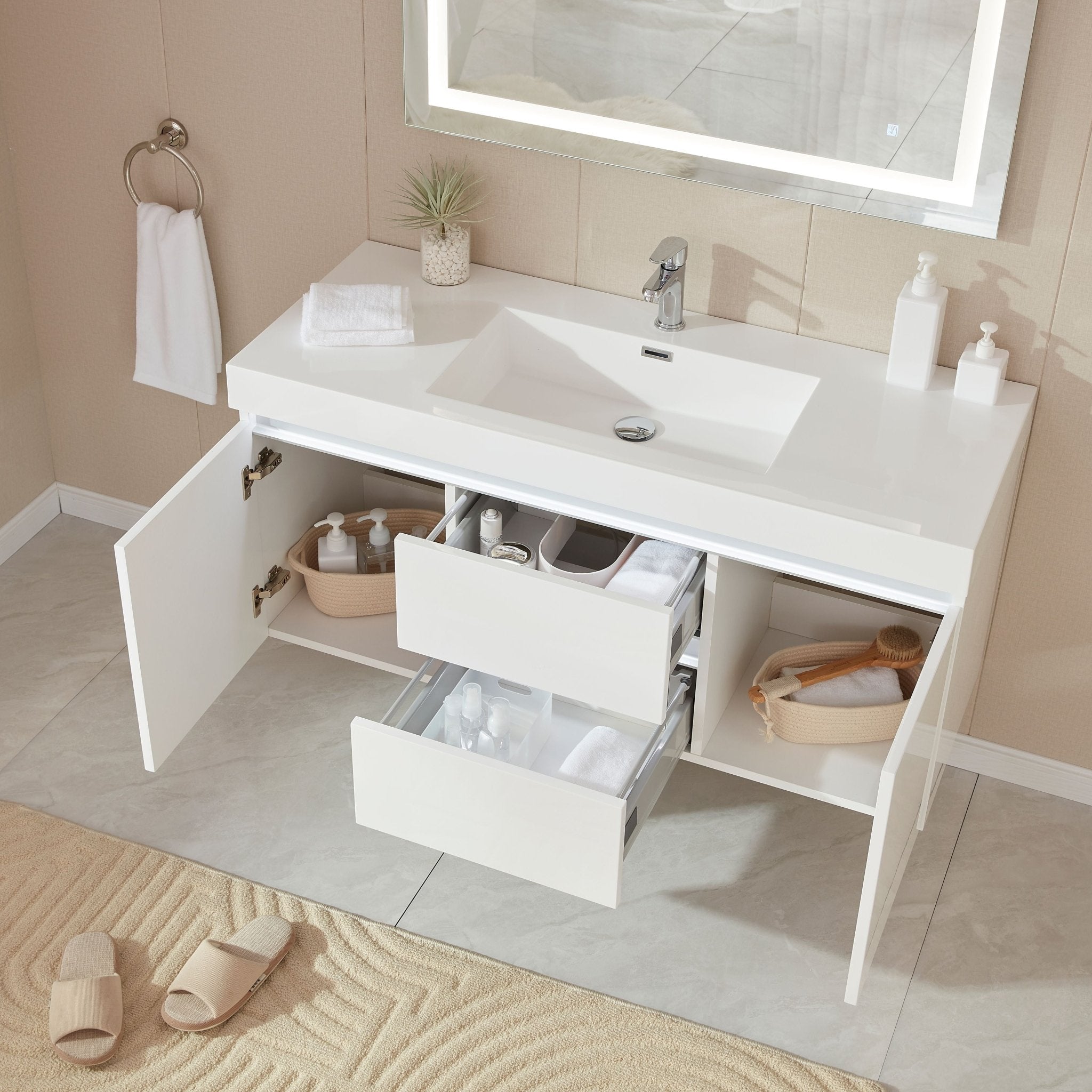 Annecy 48&quot; Single Sink Wall-Mounted Bathroom Vanity Set | - HomeBeyond