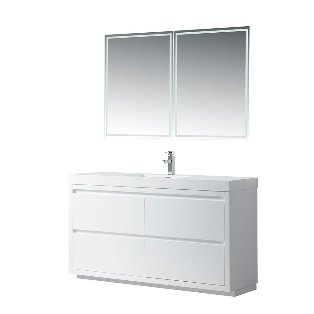 Annecy 60&quot; Single Sink Floor-Standing Wall Mounted Bathroom Vanity Set - HomeBeyond