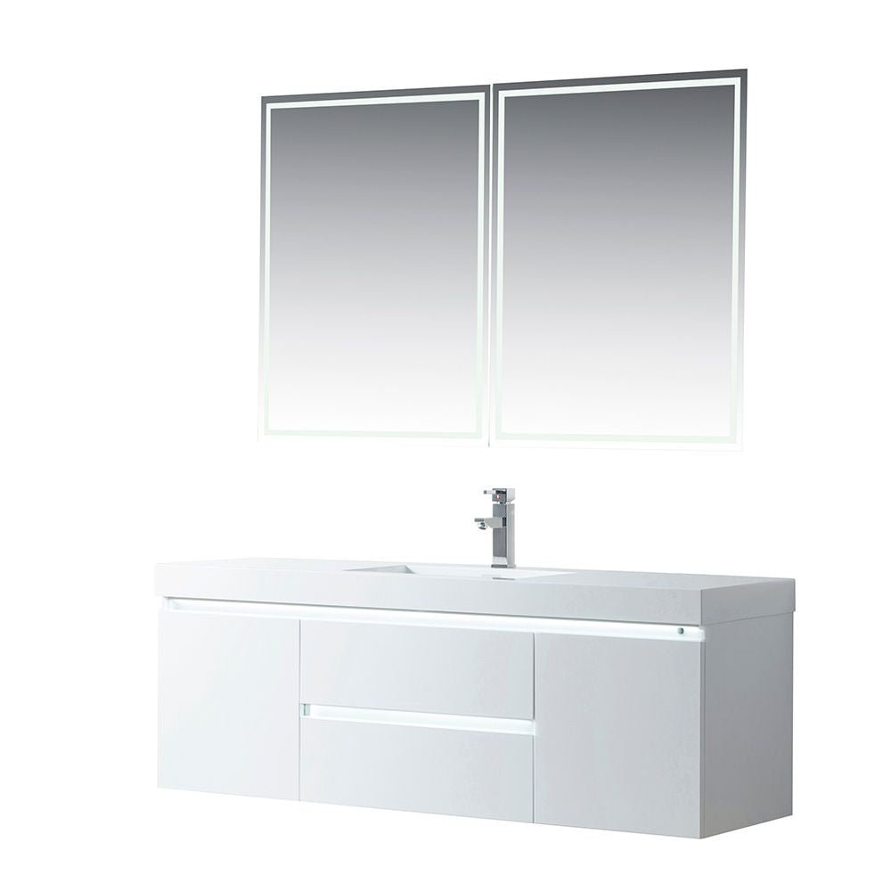 Annecy 60&quot; Single Sink Wall Mounted Bathroom Vanity Set - HomeBeyond