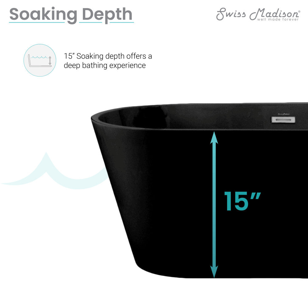 Claire 60&quot; Freestanding Bathtub in Matte Black