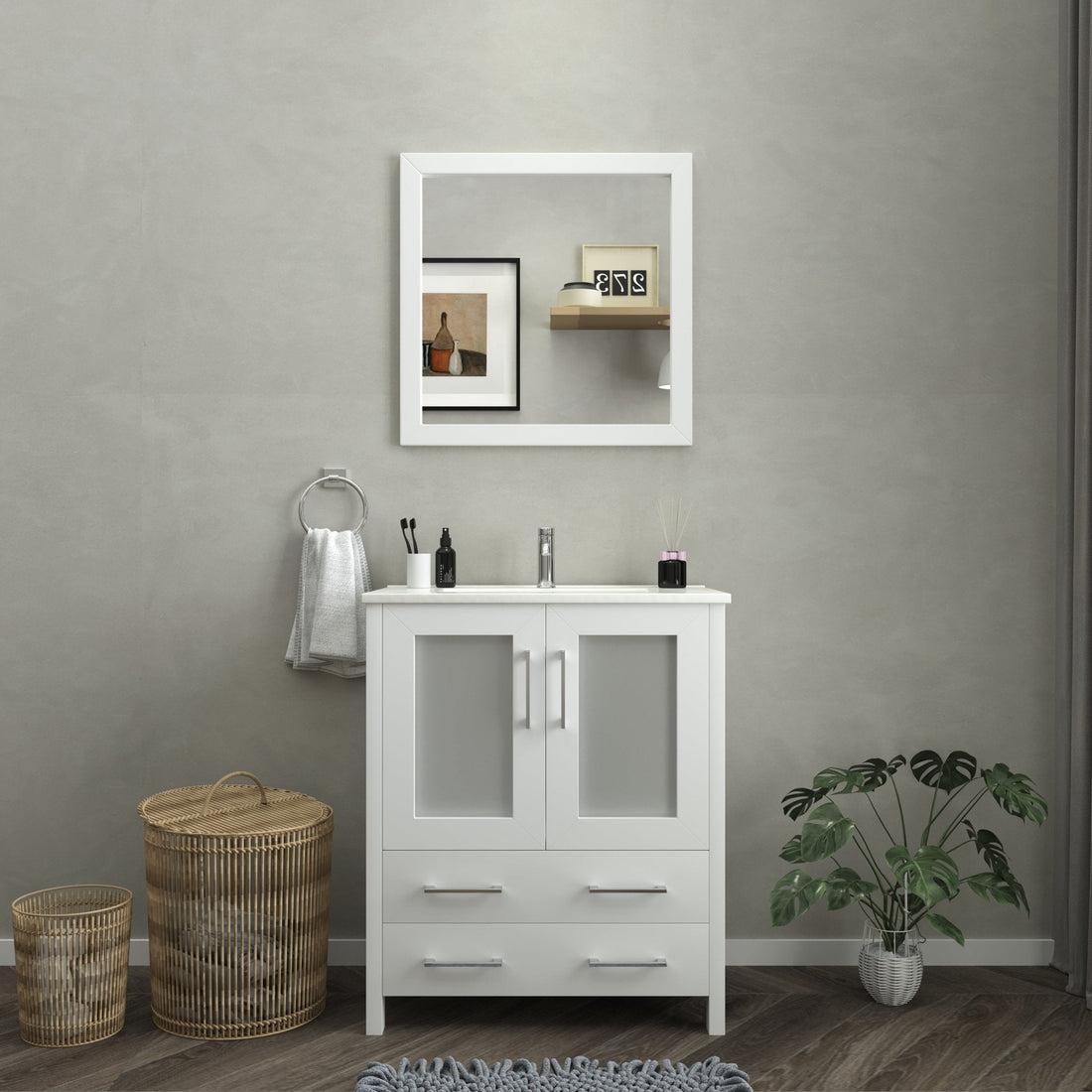 Brescia 30&quot; Single Sink Bathroom Vanity Set and Mirror - HomeBeyond