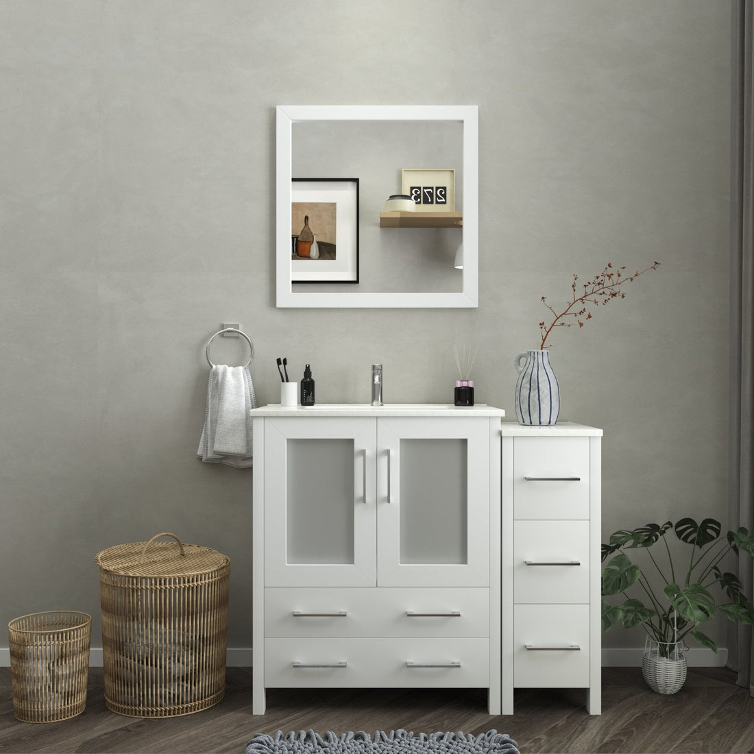 Brescia 42&quot; Single Sink Bathroom Vanity Set and Mirror - HomeBeyond