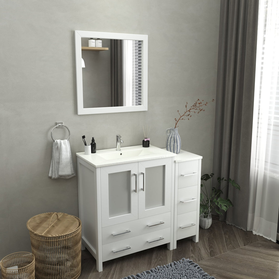 Brescia 42&quot; Single Sink Bathroom Vanity Set and Mirror - HomeBeyond