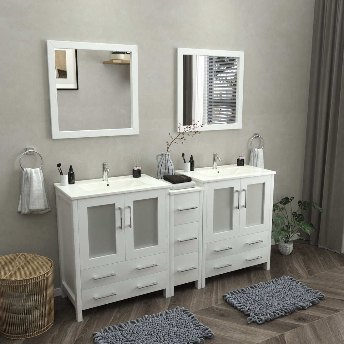 Brescia 72&quot; Double Sink Modern Bathroom Vanity Set - HomeBeyond