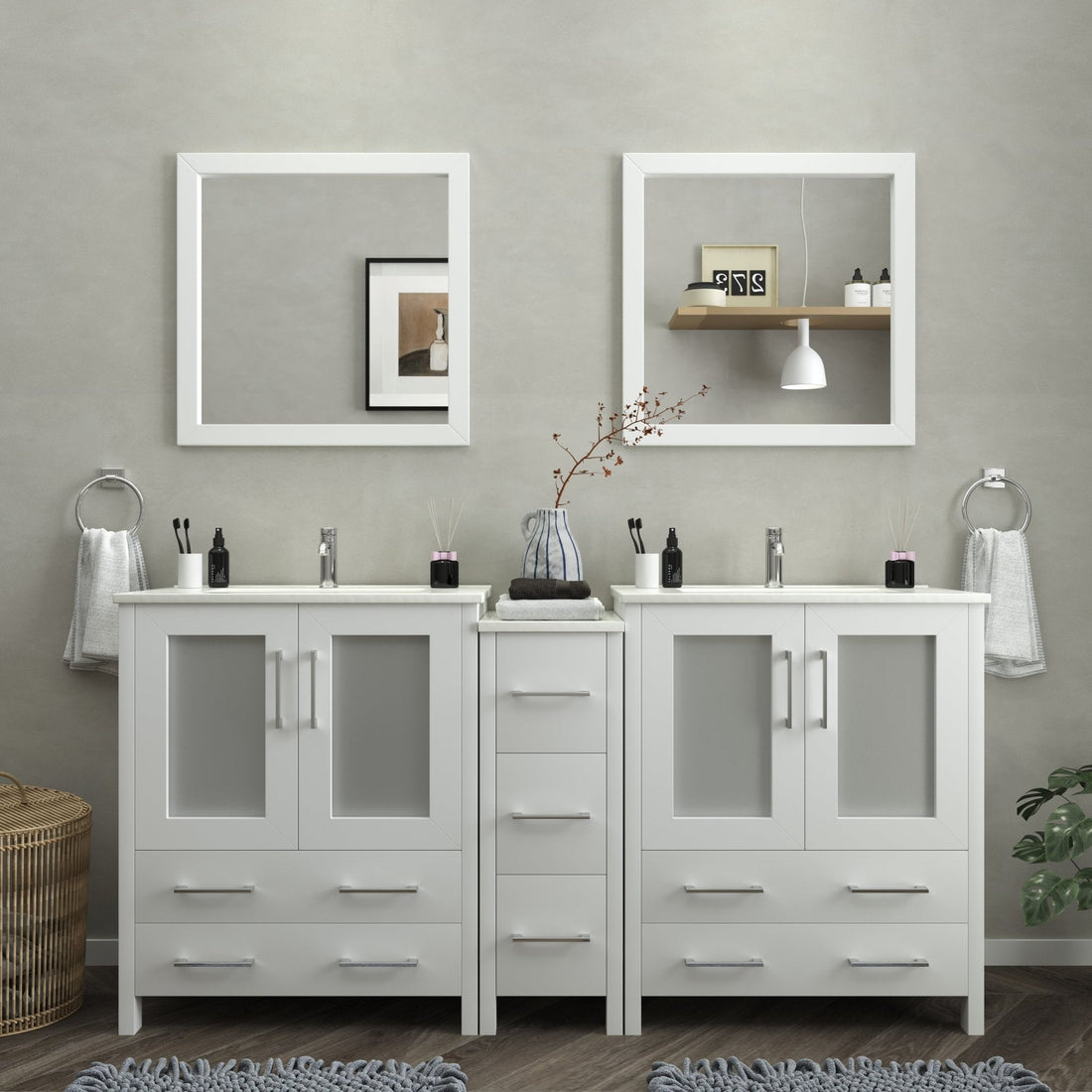 Brescia 72&quot; Double Sink Modern Bathroom Vanity Set - HomeBeyond