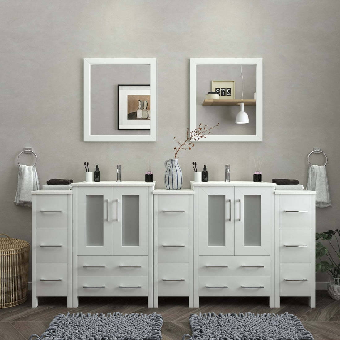 Brescia 84&quot; Double Sink Bathroom Vanity Combo Set - HomeBeyond